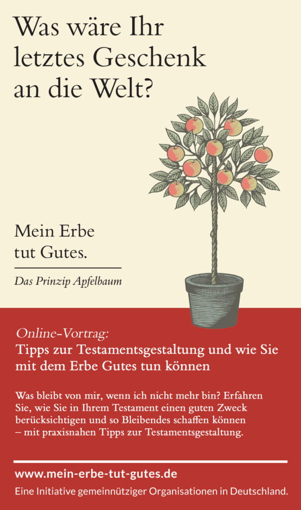 Flyer für den Vortrag "Tipps zur Testamentsgestaltung" - Stiftung Bildung